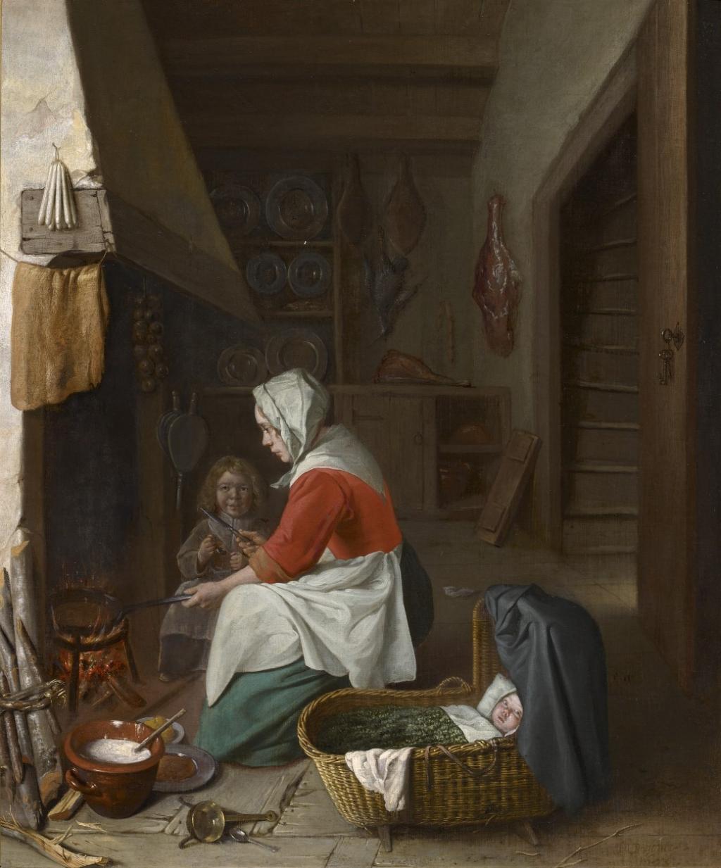Pieter Gerritsz van Roestraeten - The Pancake Maker, 1678 - Museum Bredius